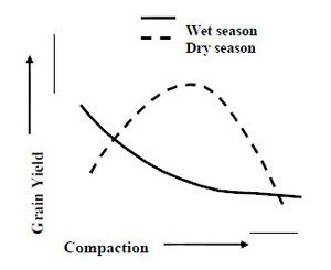 Compaction impact on yield in wet and dry years (Wolkowski and Lowry, 2008)
